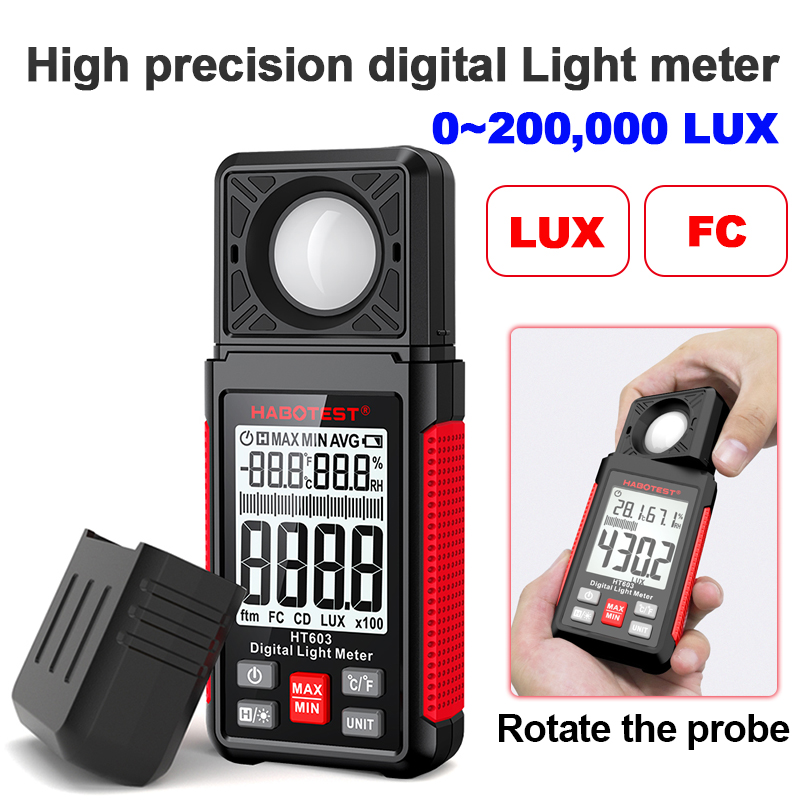 Photography Lighting For Indoor - Cyfrowy luksomierz HT603 0~200 000 lux,