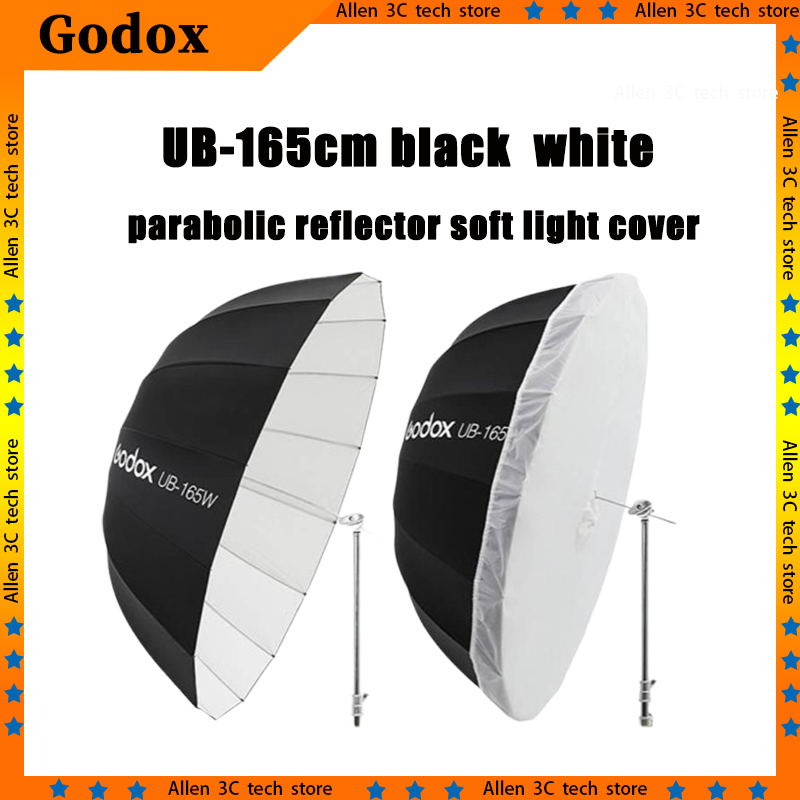 Photography Lighting Umbrella - Paraboliczny parasol odblaskowy Godox UB165cm, czarno-biały,