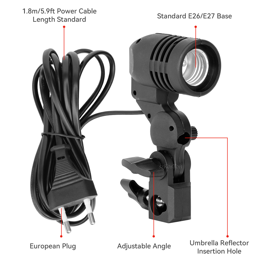 Uchwyt żarówki z pojedynczą gł – Photography Lighting Umbrella recenzja i cena